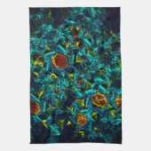 Virtuelle Blume in blauem Farbverlauf, zersplitter Geschirrtuch (Vertikal)