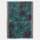 Virtuelle Blüte mit dunkelrotem Hexagon mit blauer Decke (Vorderseite Vertikal)