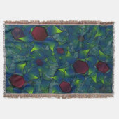 Virtuelle Blüte mit dunkelrotem Hexagon mit blauer Decke (Vorderseite)