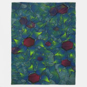 Virtuelle Blüte mit dunkelrotem Hexagon mit blauer Fleecedecke (Vorderseite)