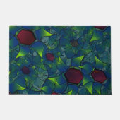 Virtuelle Blüte mit dunkelrotem Hexagon mit blauer Fußmatte (Vorderseite)