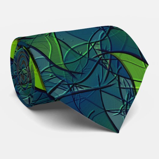 Virtuelle Blüte mit dunkelrotem Hexagon mit blauer Krawatte (Gerollt)