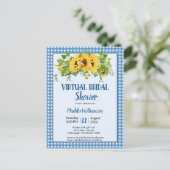 Virtuelle Brautparty Rustikale Landblumen Postkarte (Stehend Vorderseite)