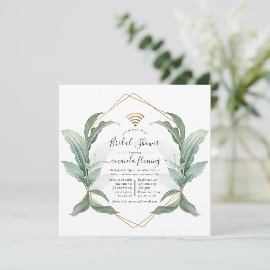 Virtuelle Dusche für geometrische Grünflächen - Ei Einladung (Stehend Vorderseite)