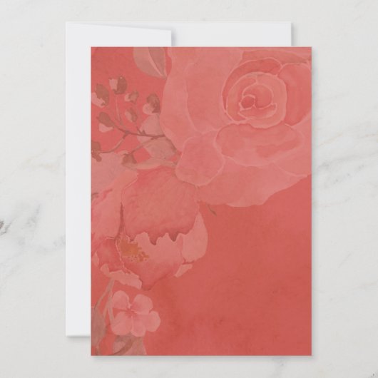 Virtuelle Dusche in Rosa und Blütenpracht Einladung (Rückseite)