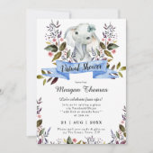 Virtuelle Dusche neue Pläne Elefantenblaue Babydus Einladung (Vorderseite)