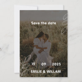 Virtuelle Einladung Save the Date mit weißer Fotog