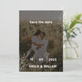 Virtuelle Einladung Save the Date mit weißer Fotog (Stehend Vorderseite)