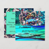 Virtuelle farbige Blume mit Violettstrahl Einladung (Vorne/Hinten)