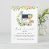 Virtuelle Florale Hochzeitsshower-Einladung per Po Einladung (Stehend Vorderseite)