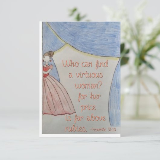 Virtuelle Frau Dankeschön Karte (Stehend Vorderseite)