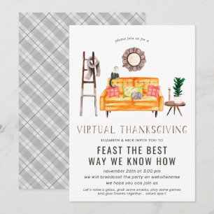 Virtuelle Friendsgiving-Erntedankfest-Party Einladung