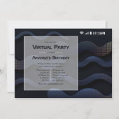Virtuelle Geburtstagspartei Schwarz und Gold Einladung (Vorderseite)