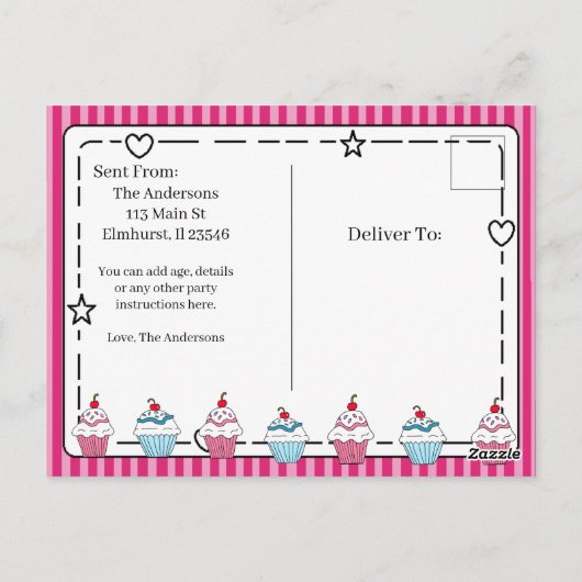 Virtuelle Geburtstagsparty Postkarte (Rückseite)