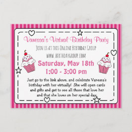 Virtuelle Geburtstagsparty Postkarte