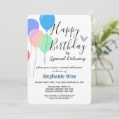 Virtuelle Geburtstagsparty von Mail Balloons Einladung (Stehend Vorderseite)