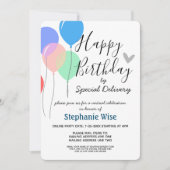 Virtuelle Geburtstagsparty von Mail Balloons Einladung (Vorderseite)