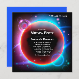 Virtuelle Geburtstagsparty zum Thema "Space" Einladung