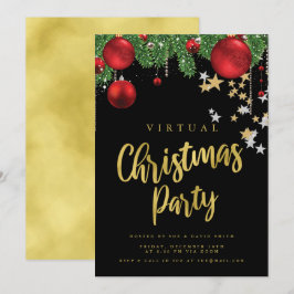VIRTUELLE Goldene Schwarze Weihnachtsfeier Einladung
