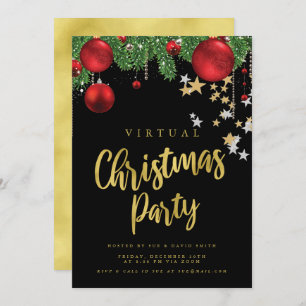 VIRTUELLE Goldene Schwarze Weihnachtsfeier Einladung