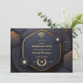 Virtuelle Graduierungspartei für geometrische Schw Einladung (Stehend Vorderseite)