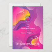 Virtuelle Graduierungspartei für leuchtendes Glow  Einladung (Vorderseite)