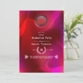 Virtuelle Graduierungspartei in Burgund Rot und Ro Einladung (Stehend Vorderseite)
