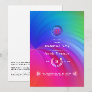 Virtuelle Graduierungsparty im Bildschirmschoner Einladung
