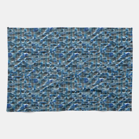 Virtuelle, graublaue, rustikale Keramik mit Mängel Geschirrtuch (Horizontal)