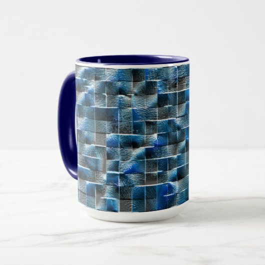 Virtuelle, graublaue, rustikale Keramik mit Mängel Tasse (Vorderseite Links)