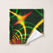 Virtuelle grüne Blätter, gelbe "feuerfarbene" Kurv Badhandtuch Set (Waschlappen)