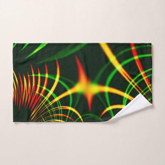 Virtuelle grüne Blätter, gelbe "feuerfarbene" Kurv Badhandtuch Set (Handtuch)