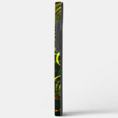 Virtuelle grüne Blätter, gelbe "feuerfarbene" Kurv Case-Mate iPhone Hülle (Rückseite / Links)