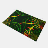 Virtuelle grüne Blätter, gelbe "feuerfarbene" Kurv Fußmatte (Schrägansicht)