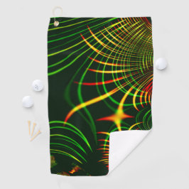 Virtuelle grüne Blätter, gelbe "feuerfarbene" Kurv Golfhandtuch