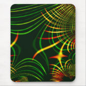 Virtuelle grüne Blätter, gelbe "feuerfarbene" Kurv Mousepad (Vorne)