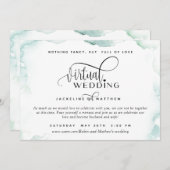 Virtuelle Hochzeit im Internet, elegante Aquarellf Save The Date (Vorne/Hinten)