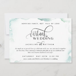 Virtuelle Hochzeit im Internet, elegante Aquarellf Save The Date