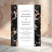 Virtuelle Hochzeit in Schwarz und Rose Einladung