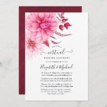 Virtuelle Hochzeit mit Burgund und Blush Herbst