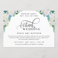 Virtuelle Hochzeit mit weißer und grüner Blüte