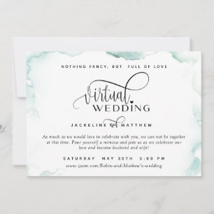 Virtuelle Hochzeit online, elegante Wasserfarben Save The Date
