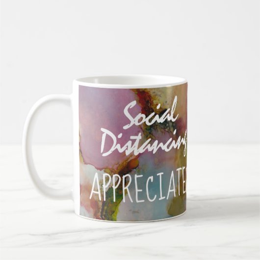 Virtuelle Hugs mit sozialer Distanz Kaffeetasse (Links)