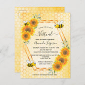 Virtuelle niedliche Bienenblumen Babydusche - Einl Postkarte (Vorne/Hinten)