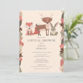 Virtuelle Online-Kinderdusche für Landtiere Einladung (Stehend Vorderseite)