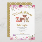 Virtuelle Online-Kinderdusche mit langer Entfernun Einladung (Vorne/Hinten)