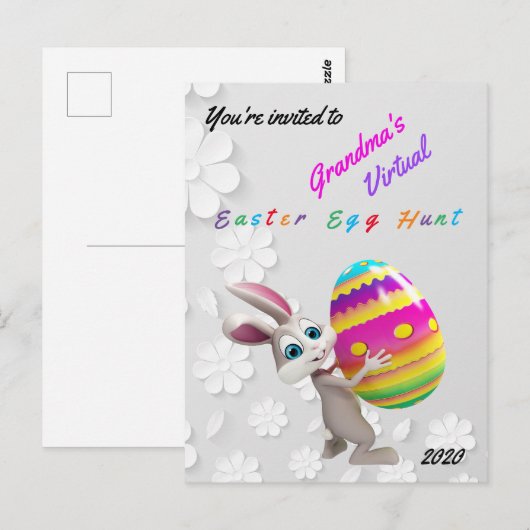 Virtuelle Ostereisjagd Postkarte (Vorne/Hinten)
