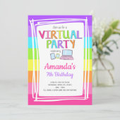 Virtuelle Party Einladung, Quarantäne zum Geburtst Einladung (Stehend Vorderseite)