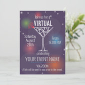 Virtuelle Party Einladung zum Feiern im Internet (Stehend Vorderseite)