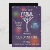 Virtuelle Party Einladung zum Feiern im Internet (Vorne/Hinten)